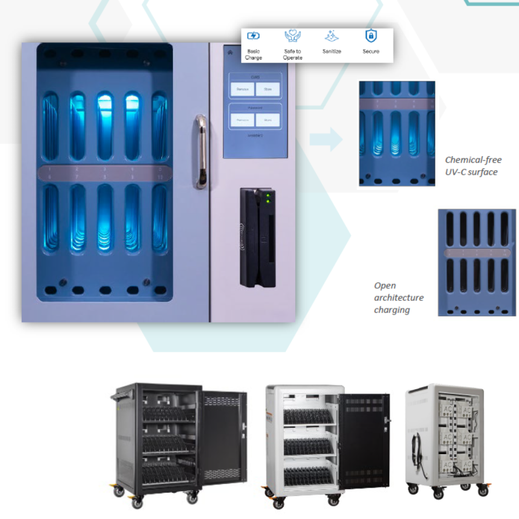 Mobile Device Management MDM Storage, Charging and UV-C Sanitization